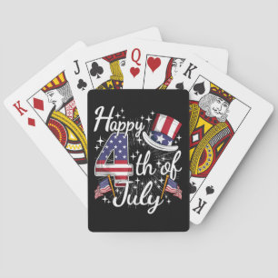 Happy 4th Of July Patriotic American Flag USA Men Poker Cards