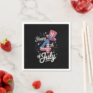 Happy 4th Of July Patriotic American Flag USA Napkins