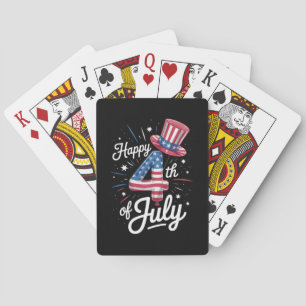Happy 4th Of July Patriotic American Flag USA Poker Cards