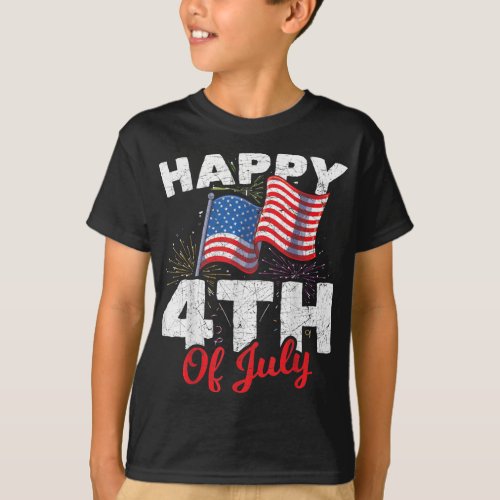 Happy 4th Of July Patriotic American US Flag T_Shirt