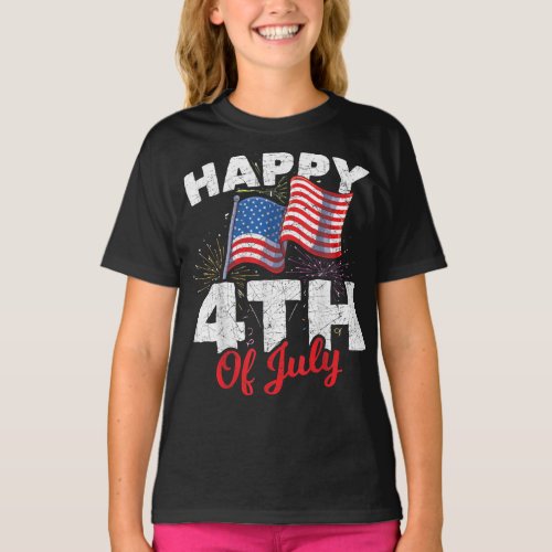 Happy 4th Of July Patriotic American US Flag T_Shirt