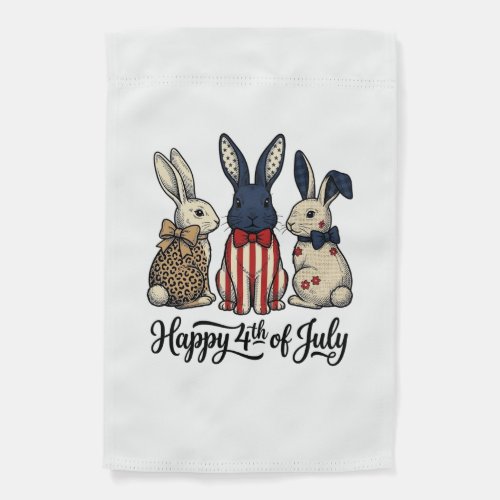 Happy 4th of July Patriotic Bunny Shirt Design_1 Garden Flag