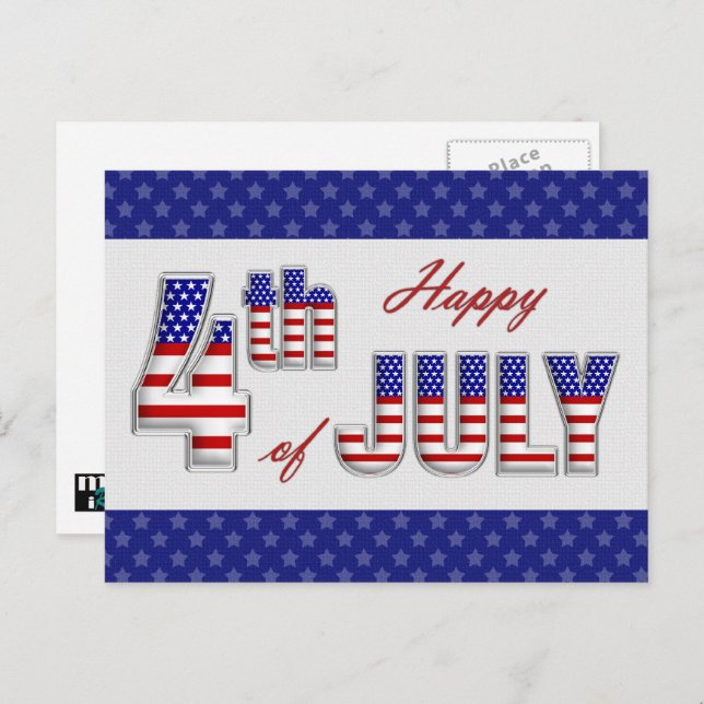 Happy 4th of July. Patriotic design Postcards (Front/Back)