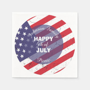 Happy 4th of July Patriotic Family Picnic Napkins