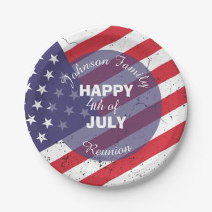 Happy 4th of July Patriotic Family Reunion Paper Plates