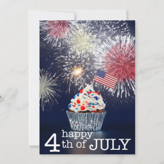 Happy 4th Of July Patriotic Fireworks USA Holiday Card