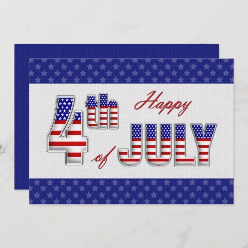 Happy 4th of July Patriotic Flat Greeting Card