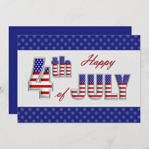 Happy 4th of July. Patriotic Flat Greeting Cards