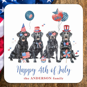 Happy 4th Of July Patriotic Labrador Retriever Square Sticker