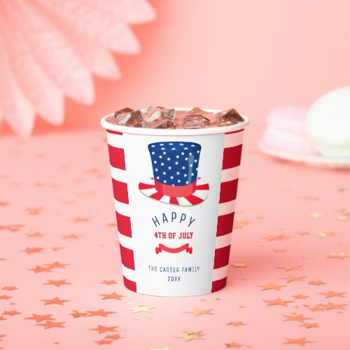 Happy 4th of July Patriotic Party Red White Blue  Paper Cups