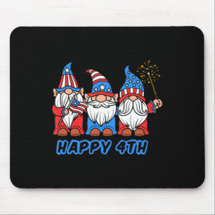 Happy 4th of July Patriotic Pride Gnomes Independe Mouse Pad