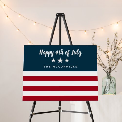 Happy 4th of July Patriotic Stars And Stripes Flag Foam Board