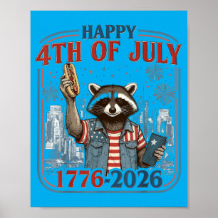 Happy 4th Of July Patriotic Usa Flag Poster