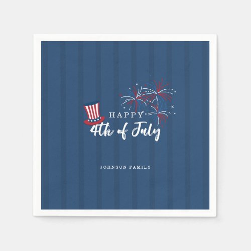 Happy 4th of July Patriotic USA Independence Day Napkins