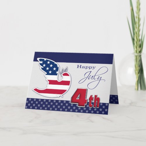 Happy 4th of July Peace Dove Patriotic Card