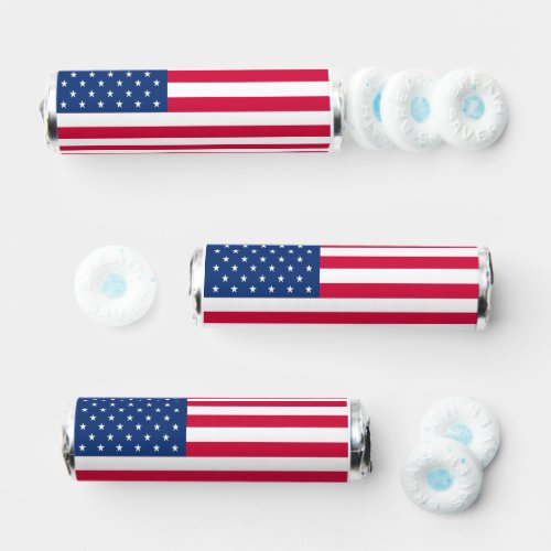 Happy 4th of July Personalized American Flag Breath Savers Mints