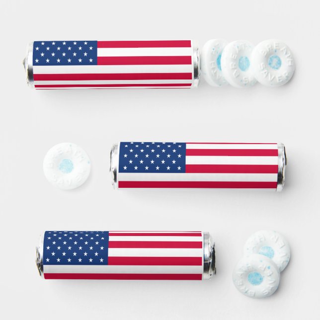 Happy 4th of July! Personalized American Flag Breath Savers® Mints (Assorted)