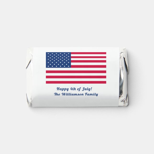 Happy 4th of July! Personalized American Flag  Hershey's Miniatures (Front)