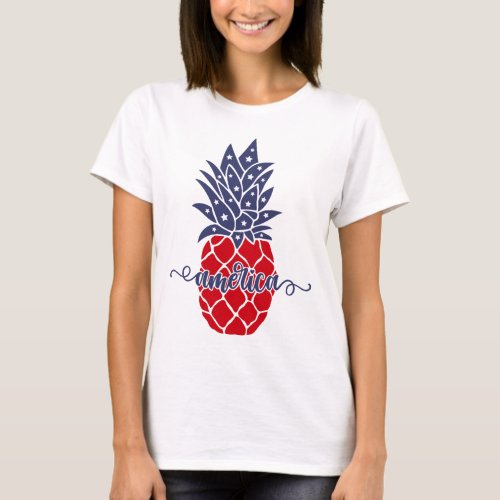 Happy 4th Of July Pineapple America Tee T_Shirt