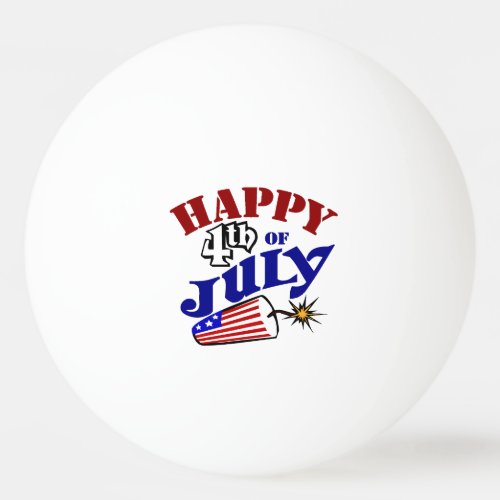 Happy 4th of July Ping Pong Ball