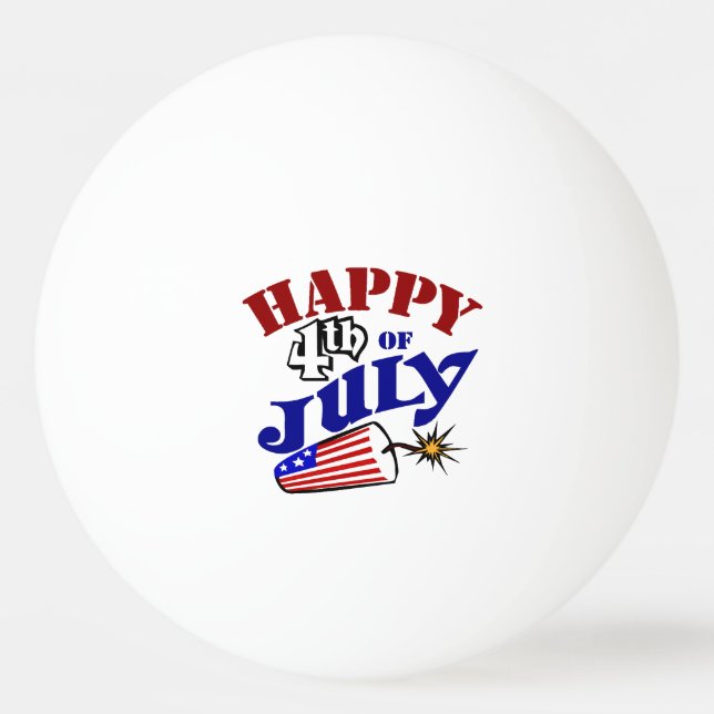 Happy 4th of July Ping Pong Ball (Front)
