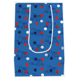 Happy 4th of July / Polka dots Medium Gift Bag