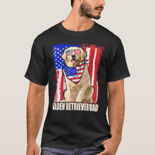 Happy 4th Of July Pride American Flag Golden Retri T-Shirt