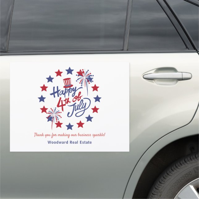 Happy 4th of July | Realtor Patriotic Promotional  Car Magnet (In Situ)