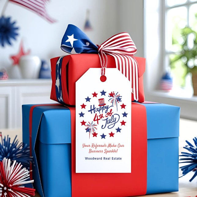 Happy 4th of July Realtor Patriotic Summer Pop By  Gift Tags (Creator Uploaded)