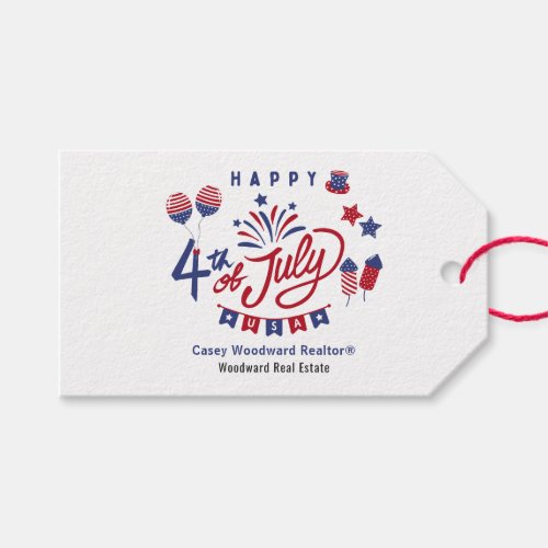 Happy 4th of July   Realtor Pop By Appreciation  Gift Tags