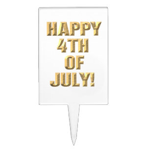 Happy 4th of July rectangle cake picks