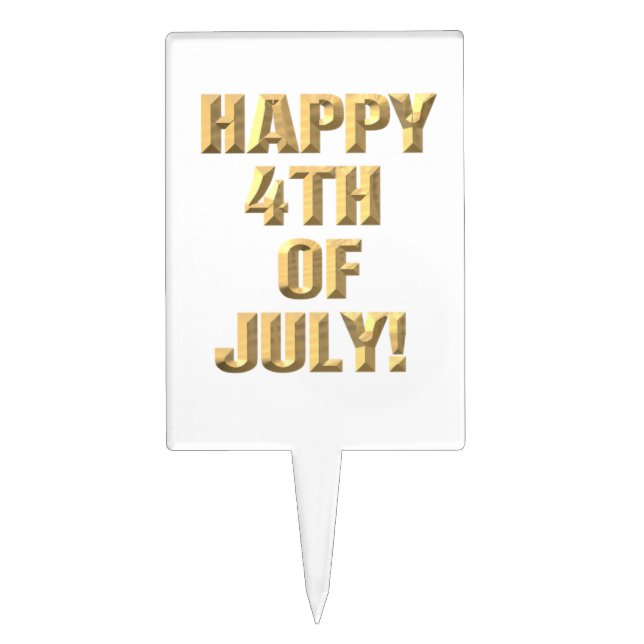 Happy 4th of July rectangle cake picks (Front)