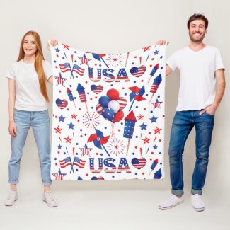 Happy 4th of July Red Blue Cute Party 