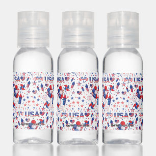 Happy 4th of July Red Blue Cute Party Hand Sanitizer