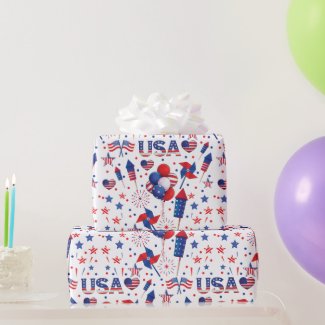Happy 4th of July Red Blue Cute Party