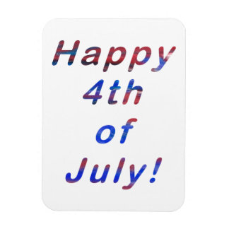 Happy 4th of July Red Blue Letters on White Magnet