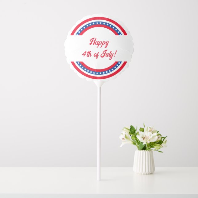 Happy 4th of July Red, White and Blue Celebration Balloon (In SItu)