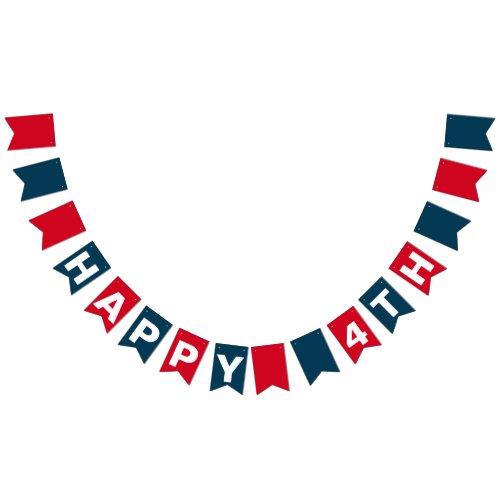 Happy 4th Of July Red White And Blue Party Bunting Flags