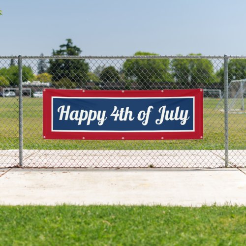 Happy 4th of July Red White Blue Party Big Banner