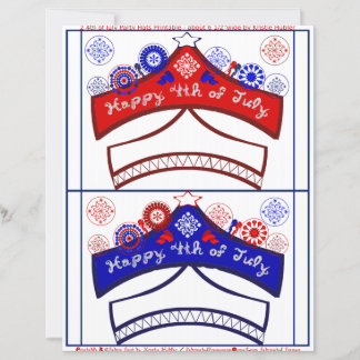 Happy 4th of July Red White Blue Party Hats Crafts