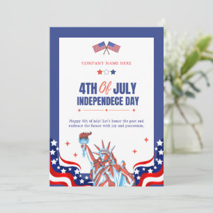 Happy 4th of July   Red White Blue Stars & Stripes Holiday Card