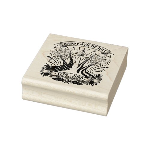 Happy 4th of July Rubber Stamp