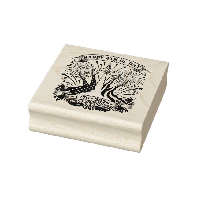 Happy 4th of July Rubber Stamp (Stamp)
