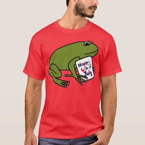 Happy 4th of July says Green Frog T_Shirt