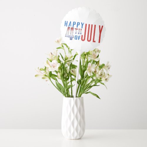Happy 4th of July Shimmer Word Art  Balloon