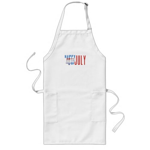 Happy 4th of July Shimmer Word Art  Long Apron