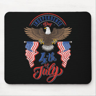 Happy 4th Of July Shirt Independence Day Retro USA Mouse Pad