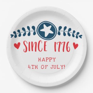 Happy 4th of July | Since 1776  - Patriotic Paper Plates