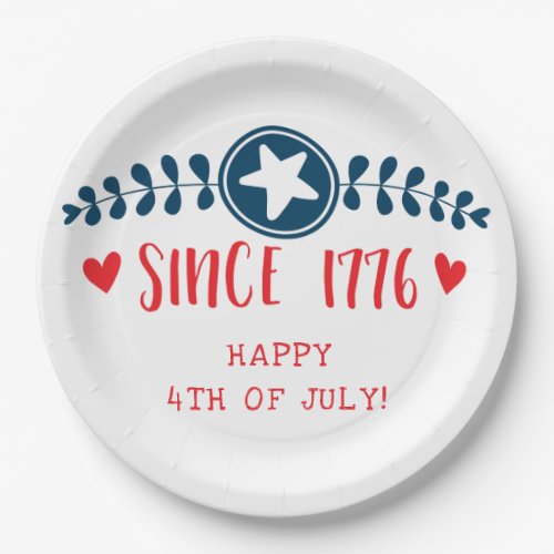 Happy 4th of July  Since 1776  _ Patriotic Paper Plates