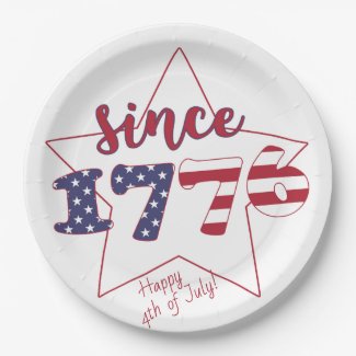 Happy 4th of July | Since 1776  - Patriotic Paper Plates